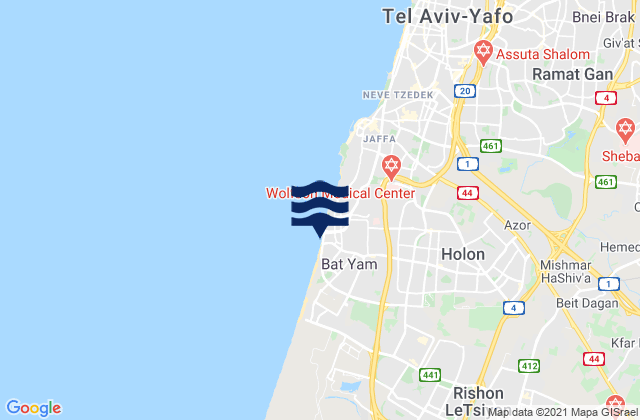H̱olon, Israelの潮見表地図