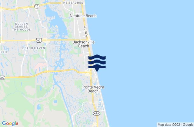I 295 Bridge St Johns River, United Statesの潮見表地図