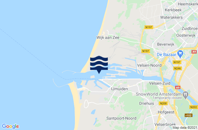 IJmuiden, Netherlandsの潮見表地図