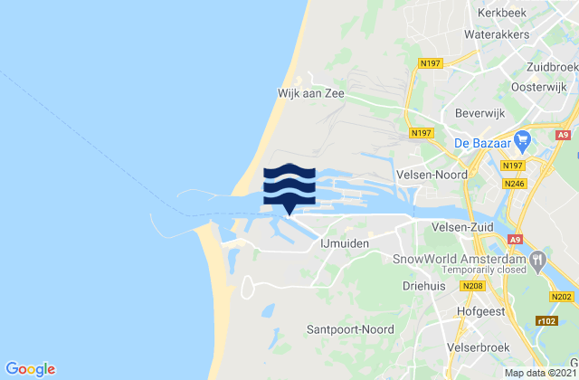 IJmuiden Port Amsterdam, Netherlandsの潮見表地図