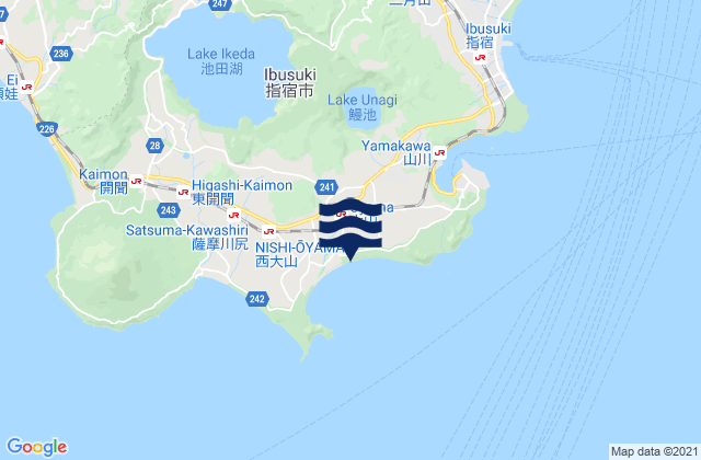 Ibusuki Shi, Japanの潮見表地図