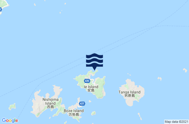 Ie Shima, Japanの潮見表地図