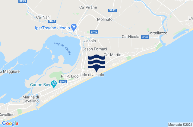 Iesolo, Italyの潮見表地図