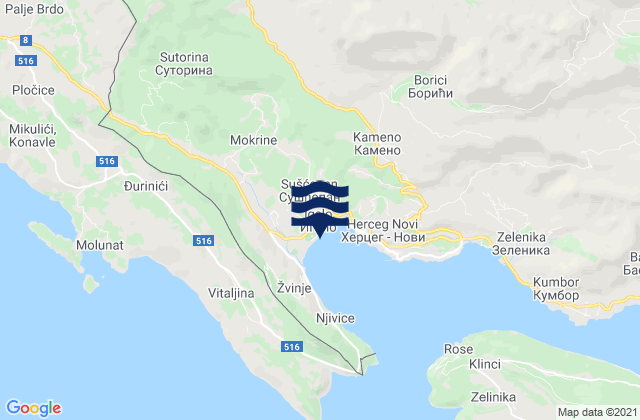 Igalo, Montenegroの潮見表地図