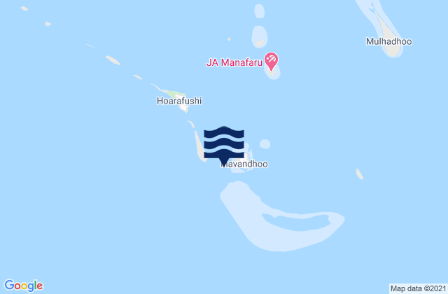 Ihavandu Maldive Islands, Indiaの潮見表地図