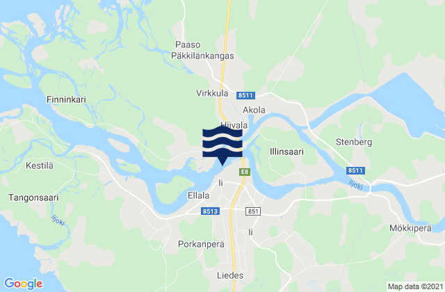 Ii, Finlandの潮見表地図