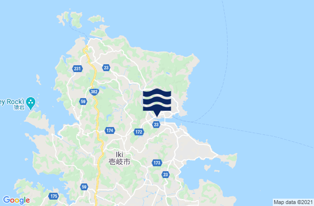 Iki Shi, Japanの潮見表地図