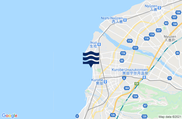 Ikuzi, Japanの潮見表地図