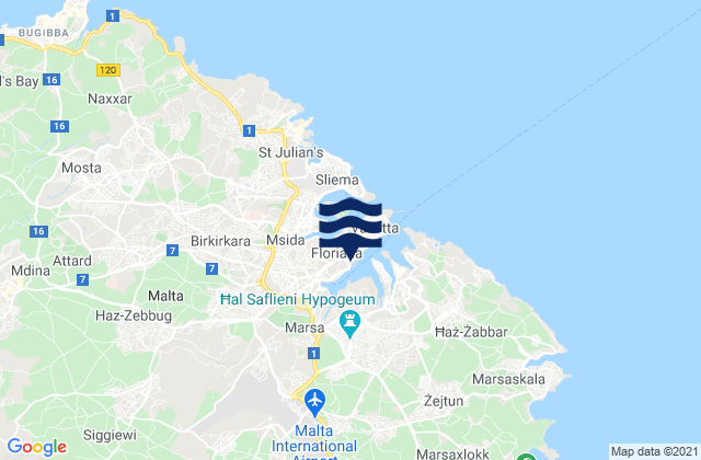 Il-Furjana, Maltaの潮見表地図