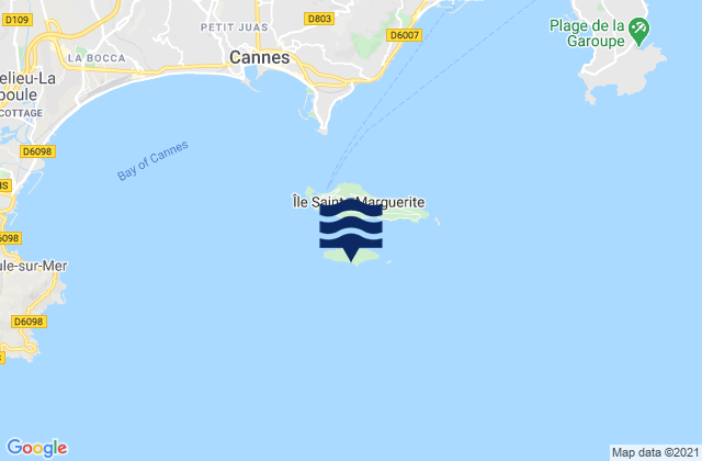 Ile St Honorat, Franceの潮見表地図