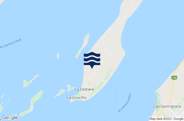 Ile aux Grues, Canadaの潮見表地図