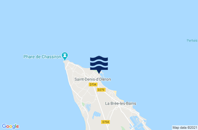 Ile d'Oleron - St Denis, Franceの潮見表地図