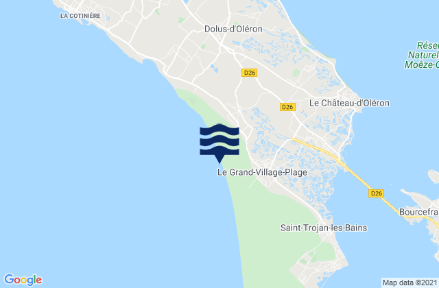 Ile d'Oleron - Vert Bois/Les Allassins, Franceの潮見表地図