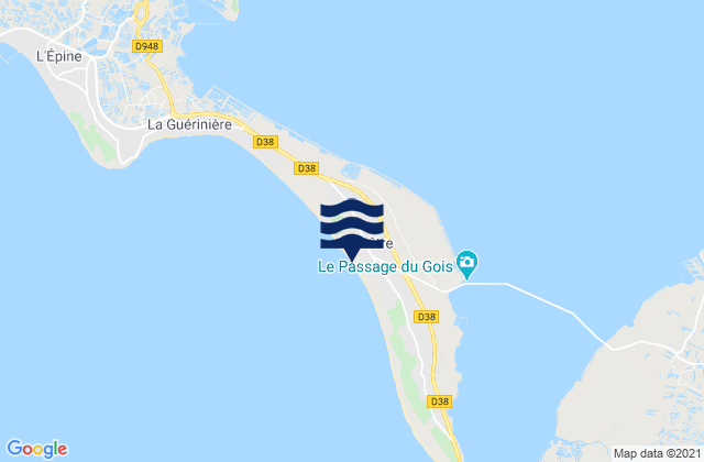 Ile de Noirmoutier - Barbatre, Franceの潮見表地図