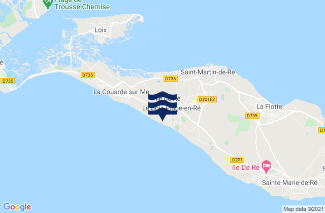 Ile de Re - Le lizay, Franceの潮見表地図