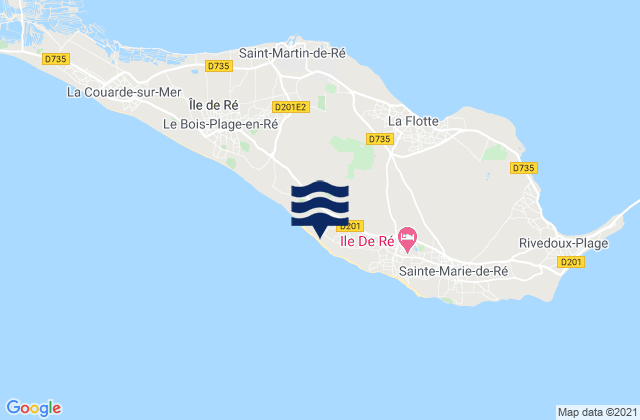 Ile de Re - Les Grenettes, Franceの潮見表地図