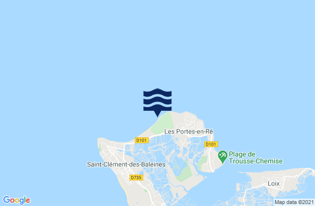 Ile de Re - Petit Bec, Franceの潮見表地図