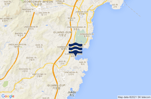 Ilgwang, South Koreaの潮見表地図