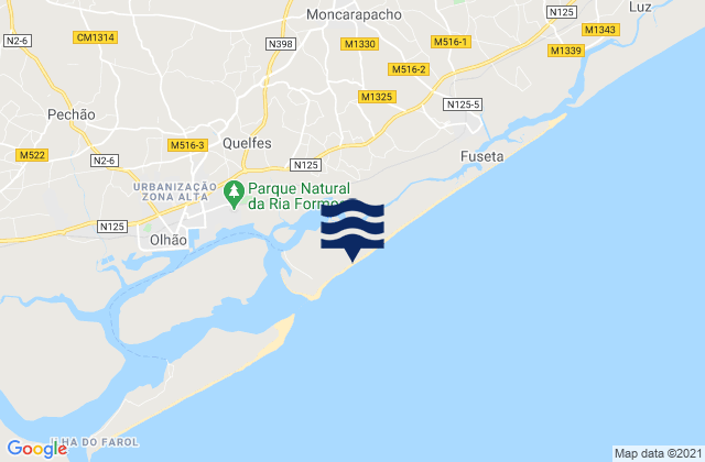 Ilha da Armona, Portugalの潮見表地図