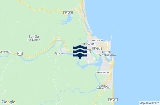 Ilhéus, Brazilの潮見表地図