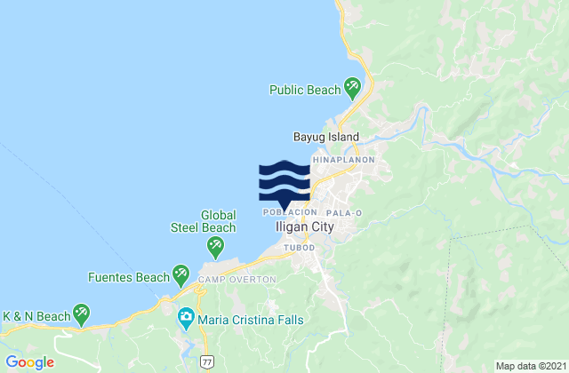 Iligan, Philippinesの潮見表地図