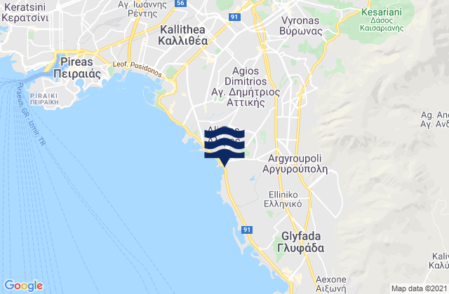Ilioúpoli, Greeceの潮見表地図