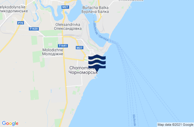 Illichivsk, Ukraineの潮見表地図
