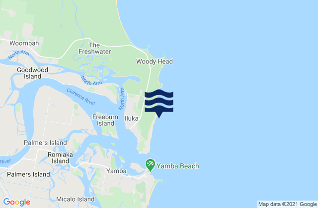 Iluka Bluff, Australiaの潮見表地図