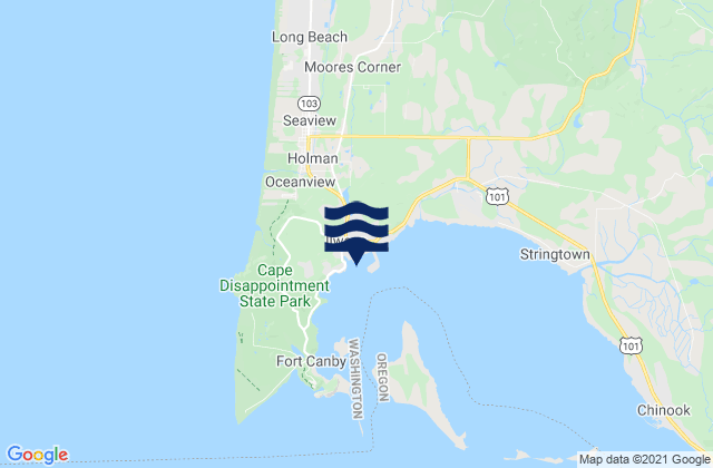 Ilwaco Baker Bay Wash., United Statesの潮見表地図