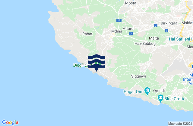 Imdina, Maltaの潮見表地図