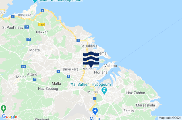 Imsida, Maltaの潮見表地図