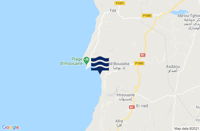 Imsouane, Moroccoの潮見表地図