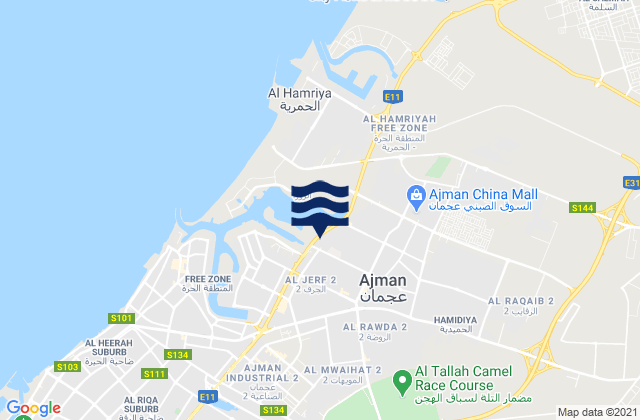 Imārat ‘Ajmān, United Arab Emiratesの潮見表地図