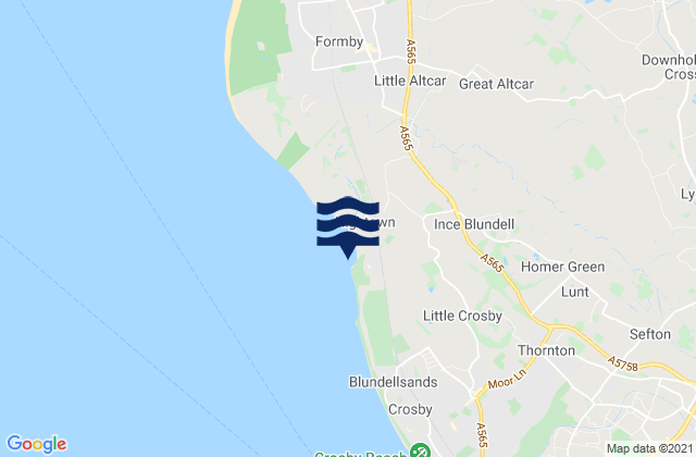 Ince Blundell, United Kingdomの潮見表地図