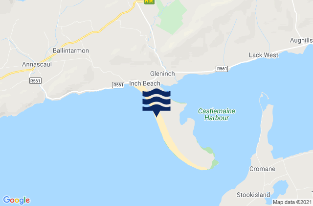 Inch beach, Irelandの潮見表地図