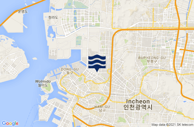 Incheon, South Koreaの潮見表地図