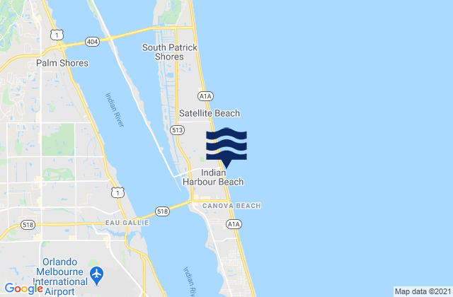 Indian Harbour Beach, United Statesの潮見表地図