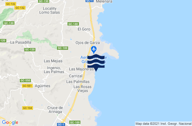 Ingenio, Spainの潮見表地図