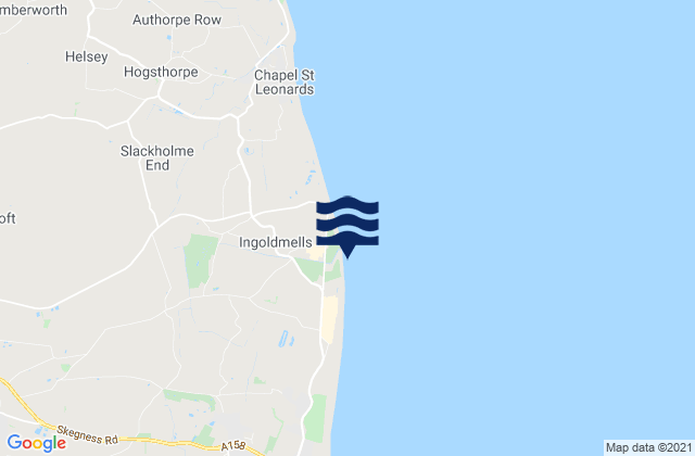 Ingoldmells Beach, United Kingdomの潮見表地図