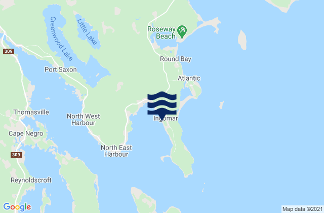 Ingomar, Canadaの潮見表地図