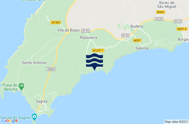 Ingrina, Portugalの潮見表地図