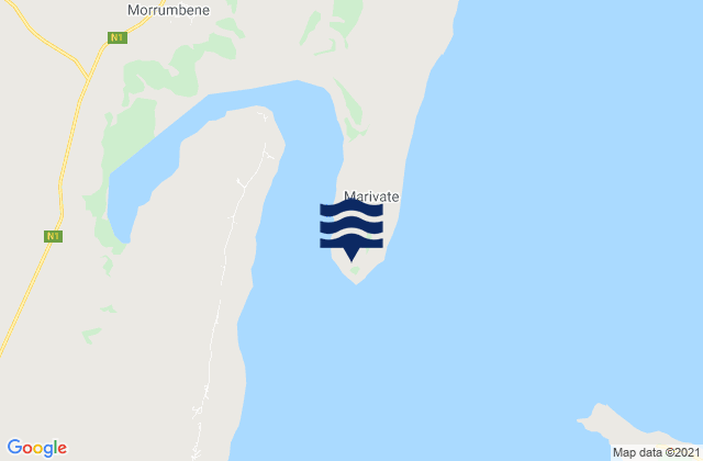 Inhambane Bay, Mozambiqueの潮見表地図