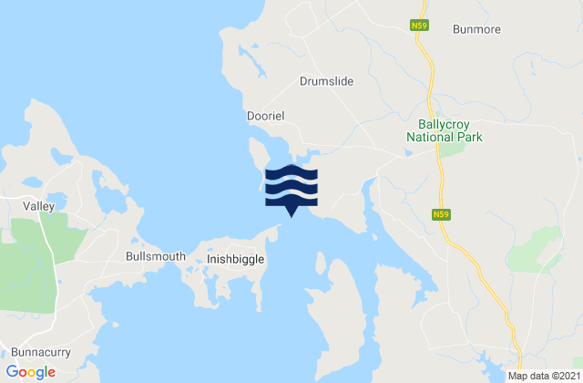 Inishaghod, Irelandの潮見表地図