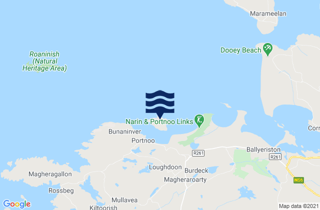 Inishkeel, Irelandの潮見表地図
