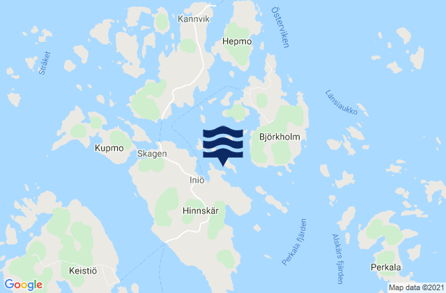 Iniö, Finlandの潮見表地図