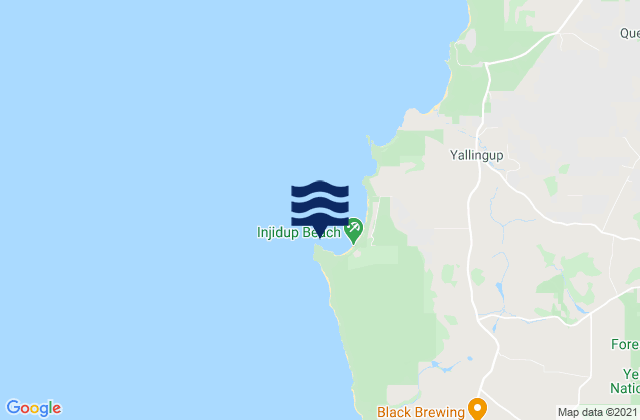 Injidup, Australiaの潮見表地図