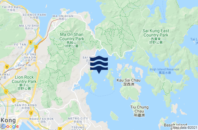 Inner Port Shelter, Hong Kongの潮見表地図