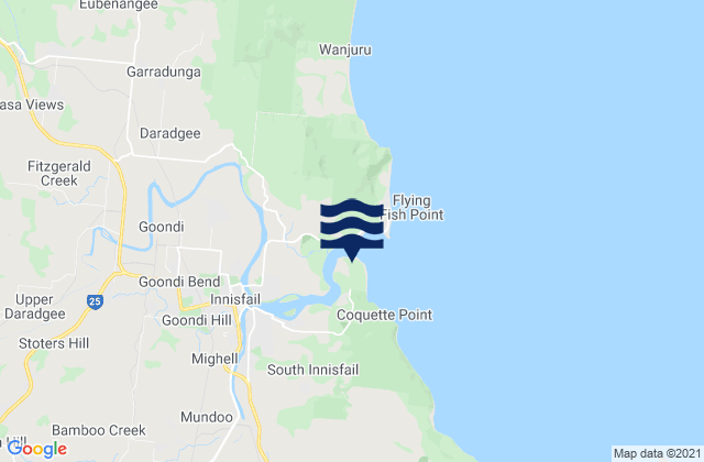 Innisfail, Australiaの潮見表地図
