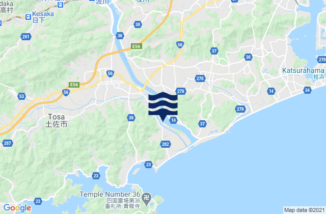 Ino, Japanの潮見表地図