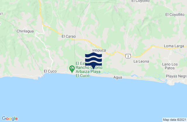 Intipucá, El Salvadorの潮見表地図